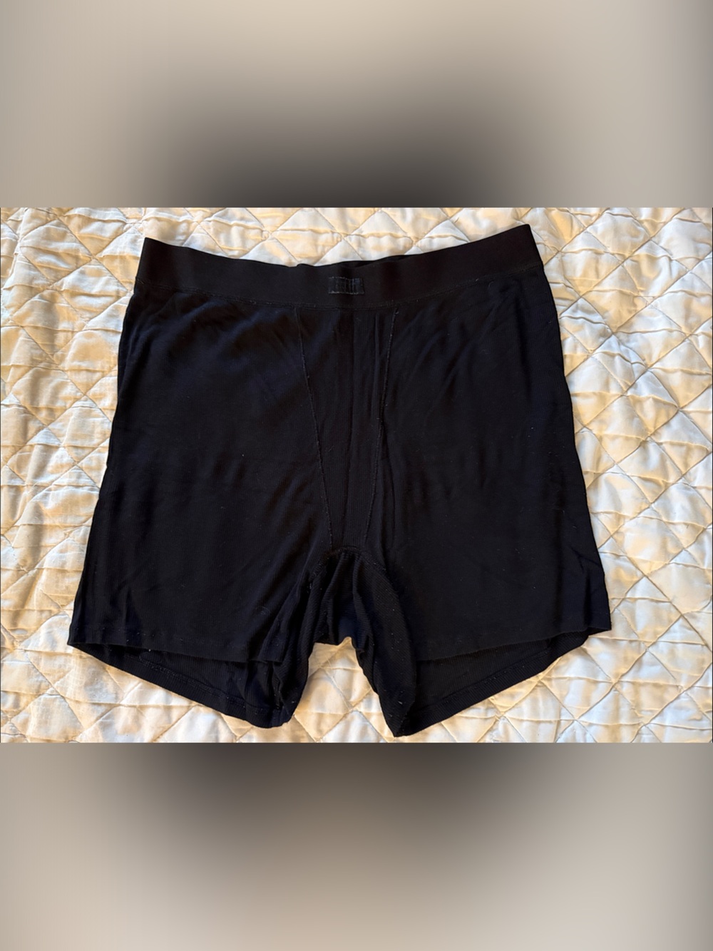 SKIMS Black Boxer Sleep Shorts